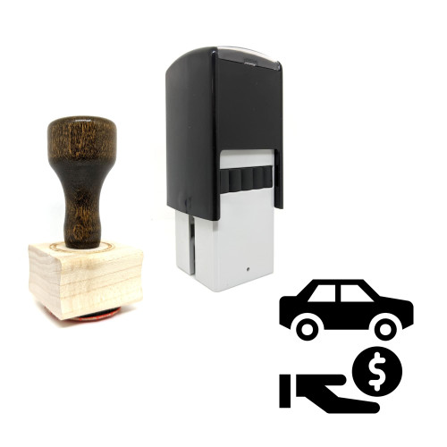 "Sell Car" rubber stamp with 3 sample imprints of the image