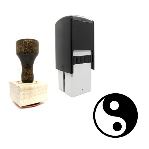 "Yin Yang" rubber stamp with 3 sample imprints of the image