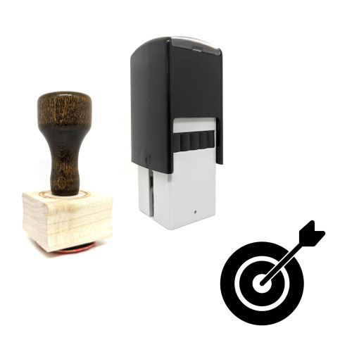 "Target" rubber stamp with 3 sample imprints of the image