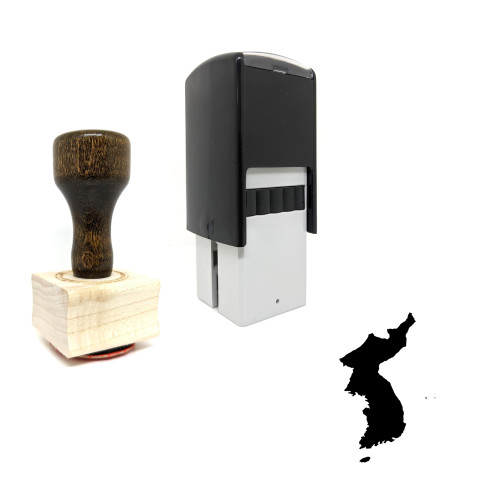 "Korea" rubber stamp with 3 sample imprints of the image