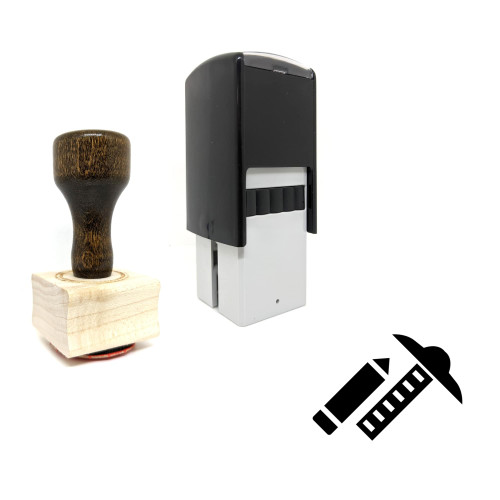"Drafting" rubber stamp with 3 sample imprints of the image