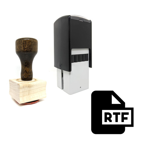 "RTF File" rubber stamp with 3 sample imprints of the image