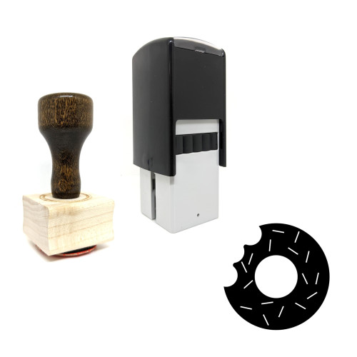 "Doughnut" rubber stamp with 3 sample imprints of the image