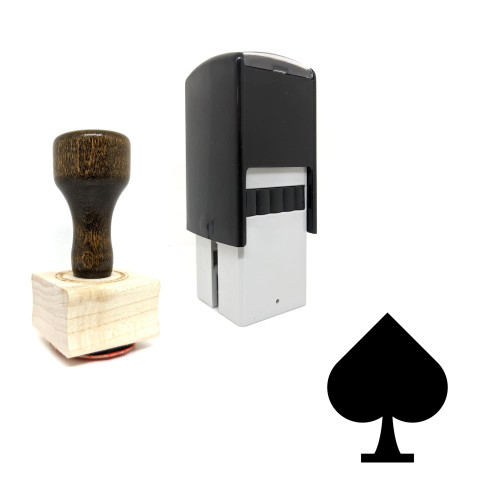 "Spade" rubber stamp with 3 sample imprints of the image