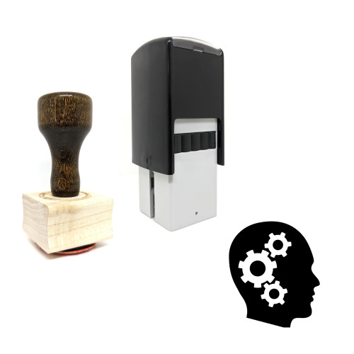 "Think" rubber stamp with 3 sample imprints of the image