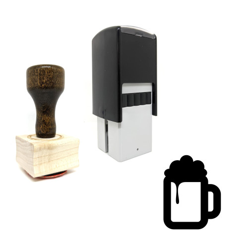 "Beer" rubber stamp with 3 sample imprints of the image