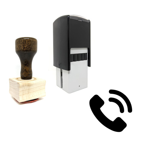 "Phone Call" rubber stamp with 3 sample imprints of the image