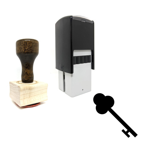 "Key" rubber stamp with 3 sample imprints of the image