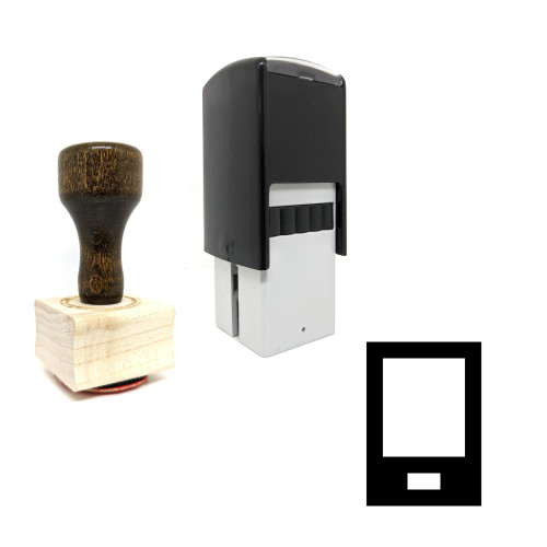 "Mobile" rubber stamp with 3 sample imprints of the image