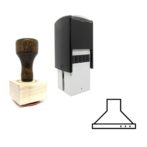 "Fume Hood" rubber stamp with 3 sample imprints of the image