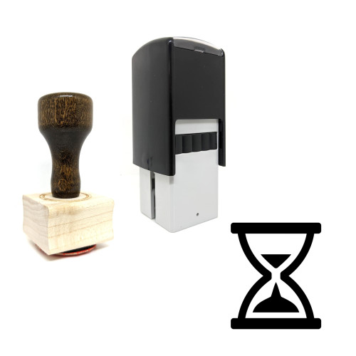 "Hourglass" rubber stamp with 3 sample imprints of the image