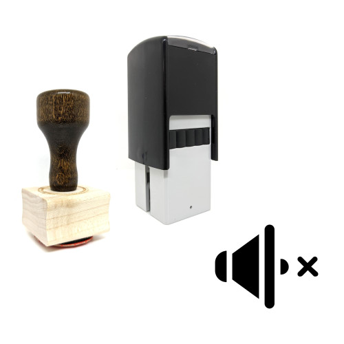 "Muted Volume" rubber stamp with 3 sample imprints of the image