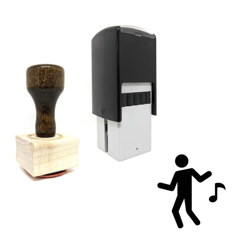 "Dancing" rubber stamp with 3 sample imprints of the image