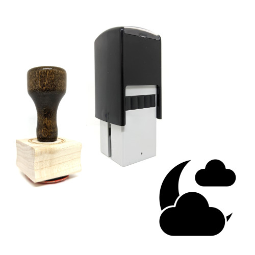 "Night Cloud" rubber stamp with 3 sample imprints of the image