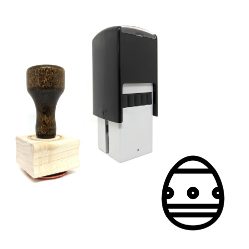"Egg" rubber stamp with 3 sample imprints of the image