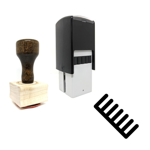 "Comb" rubber stamp with 3 sample imprints of the image