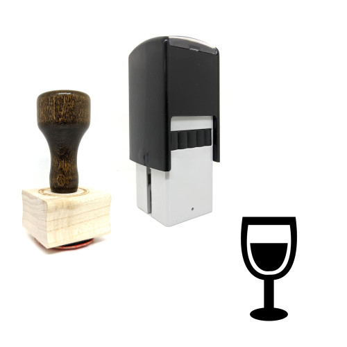 "Wine" rubber stamp with 3 sample imprints of the image