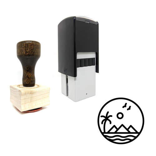 "Nature" rubber stamp with 3 sample imprints of the image