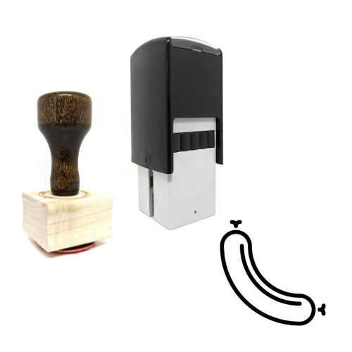 "Sausage" rubber stamp with 3 sample imprints of the image