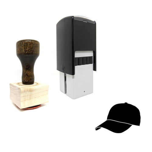 "Baseball Hat" rubber stamp with 3 sample imprints of the image