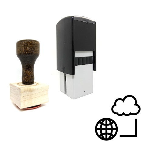 "Cloud Internet" rubber stamp with 3 sample imprints of the image
