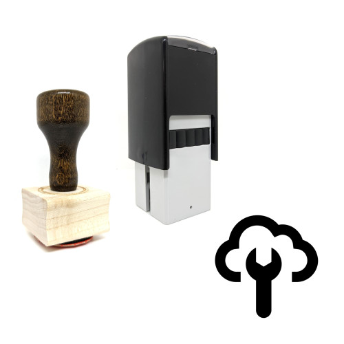 "Cloud Settings" rubber stamp with 3 sample imprints of the image