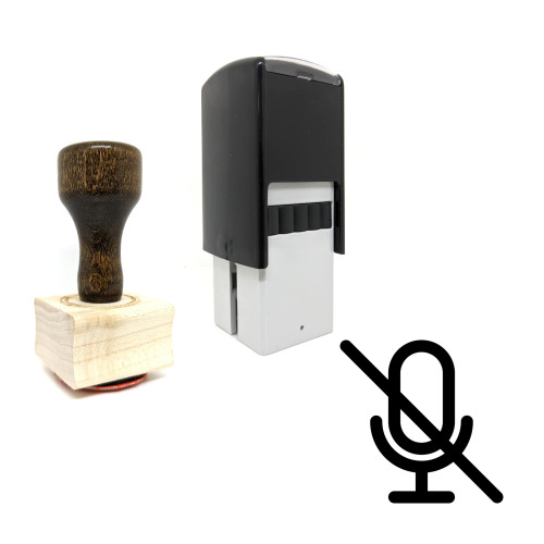 "No Microphone" rubber stamp with 3 sample imprints of the image