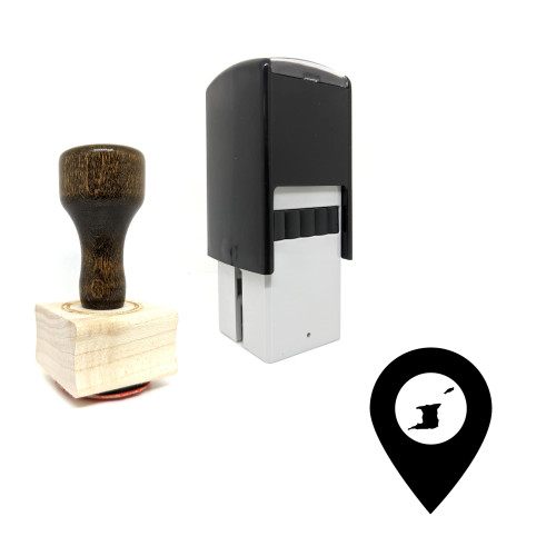 "Trinidad And Tobago" rubber stamp with 3 sample imprints of the image