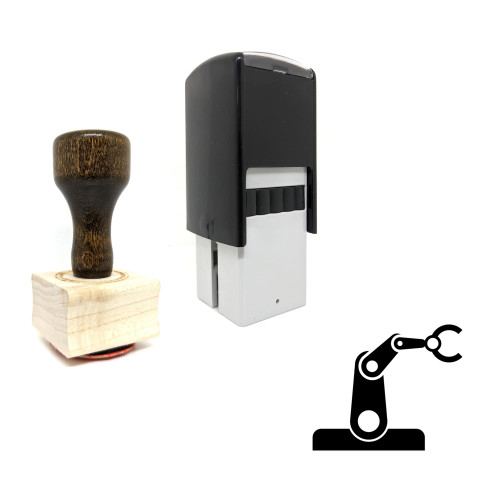 "Robot Arm" rubber stamp with 3 sample imprints of the image
