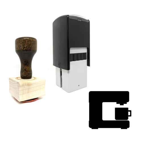 "Coffee Machine" rubber stamp with 3 sample imprints of the image
