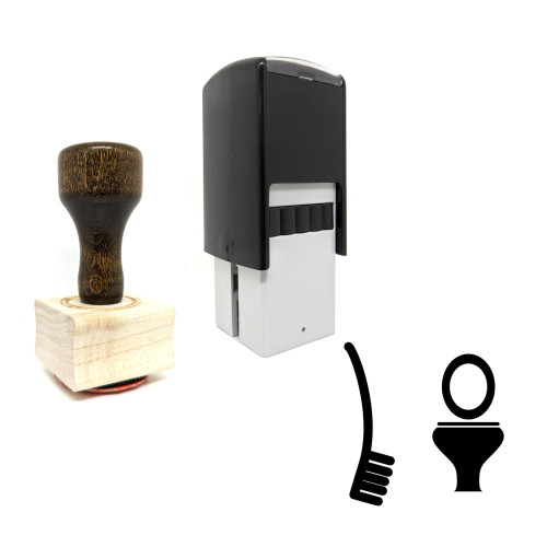 "Toilet Brush" rubber stamp with 3 sample imprints of the image