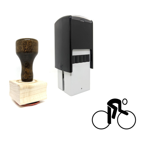 "Cycling" rubber stamp with 3 sample imprints of the image