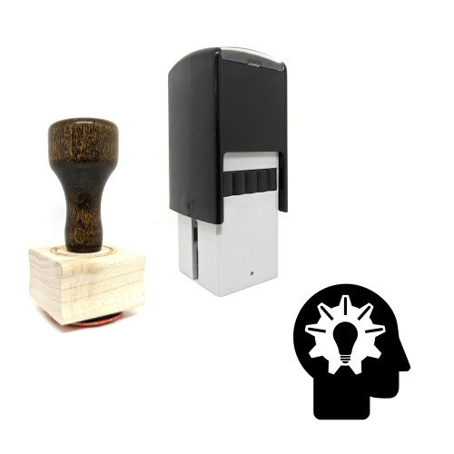 "Thinking" rubber stamp with 3 sample imprints of the image