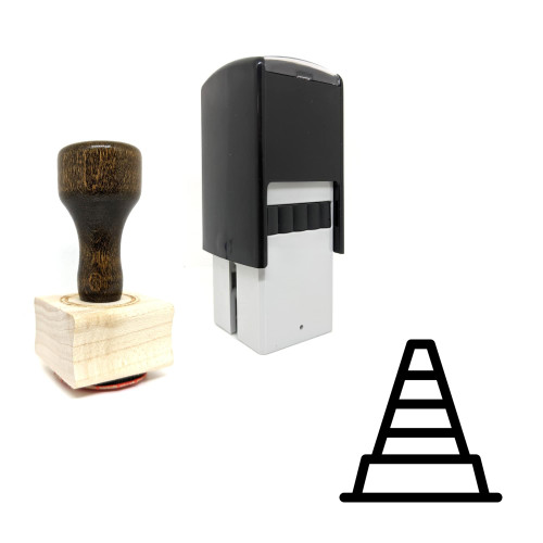 "Traffic Cones" rubber stamp with 3 sample imprints of the image