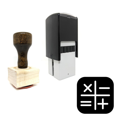 "Calculator" rubber stamp with 3 sample imprints of the image