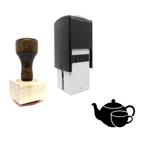 "Teapot" rubber stamp with 3 sample imprints of the image