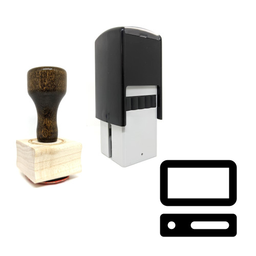 "Computer" rubber stamp with 3 sample imprints of the image