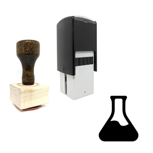 "Erlenmeyer Flask" rubber stamp with 3 sample imprints of the image