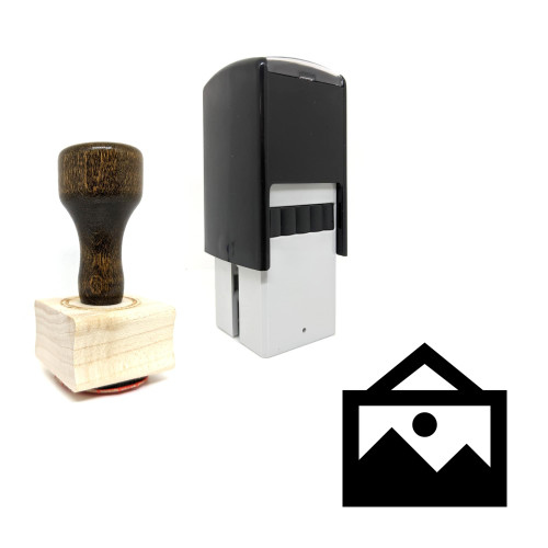 "Framed Photo" rubber stamp with 3 sample imprints of the image