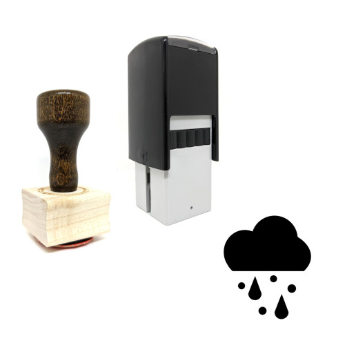 "Drizzle" rubber stamp with 3 sample imprints of the image
