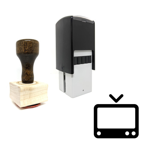 "Television" rubber stamp with 3 sample imprints of the image