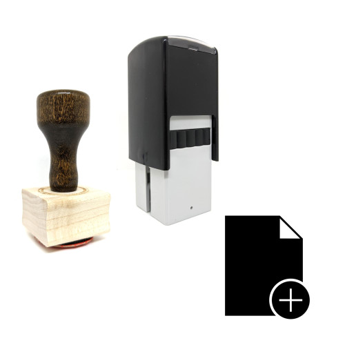 "Add File" rubber stamp with 3 sample imprints of the image