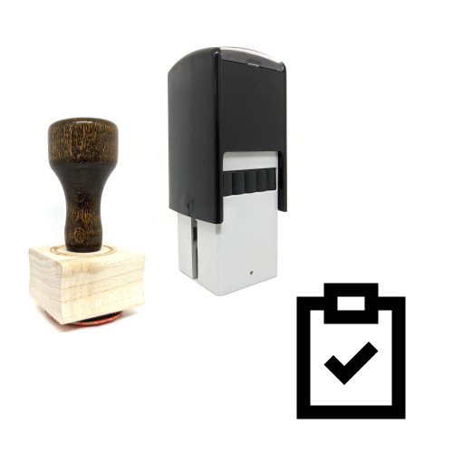 "Checklist" rubber stamp with 3 sample imprints of the image