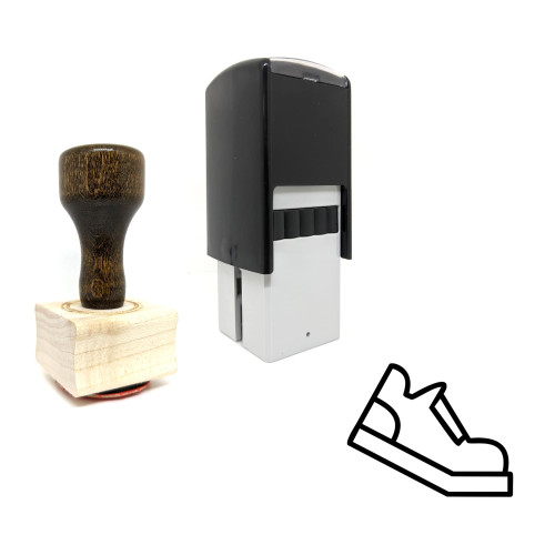 "Shoe" rubber stamp with 3 sample imprints of the image