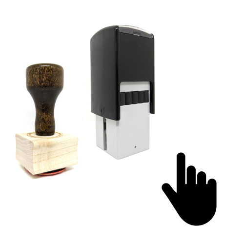 "Pointing Hand" rubber stamp with 3 sample imprints of the image