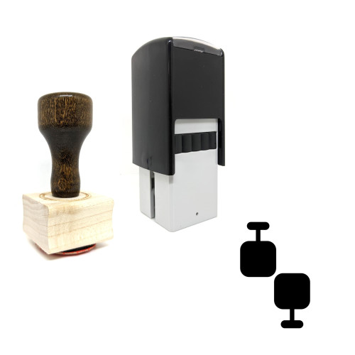 "Distributed Database" rubber stamp with 3 sample imprints of the image