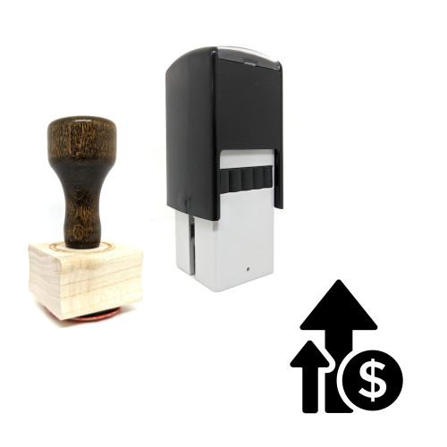 "Finance Raise" rubber stamp with 3 sample imprints of the image