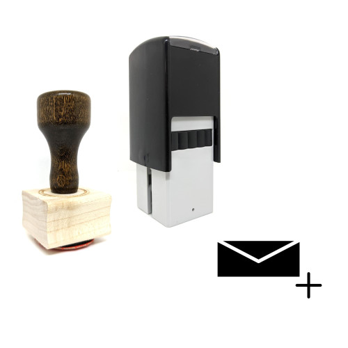 "Add Mail" rubber stamp with 3 sample imprints of the image