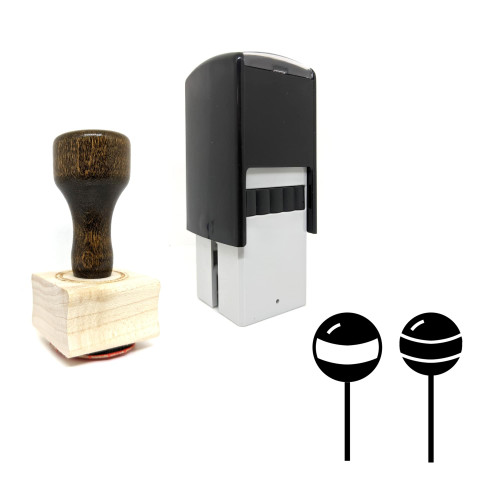 "Lolipops" rubber stamp with 3 sample imprints of the image
