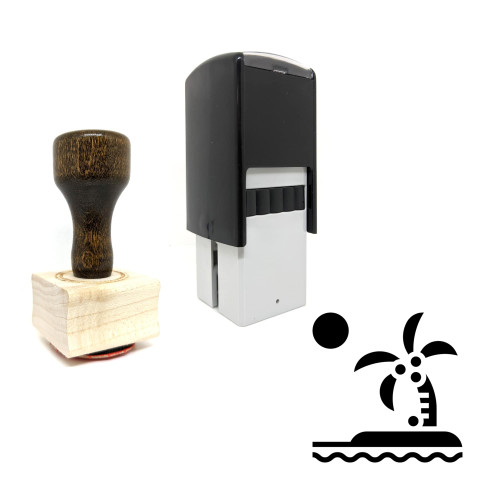 "Caribbean" rubber stamp with 3 sample imprints of the image